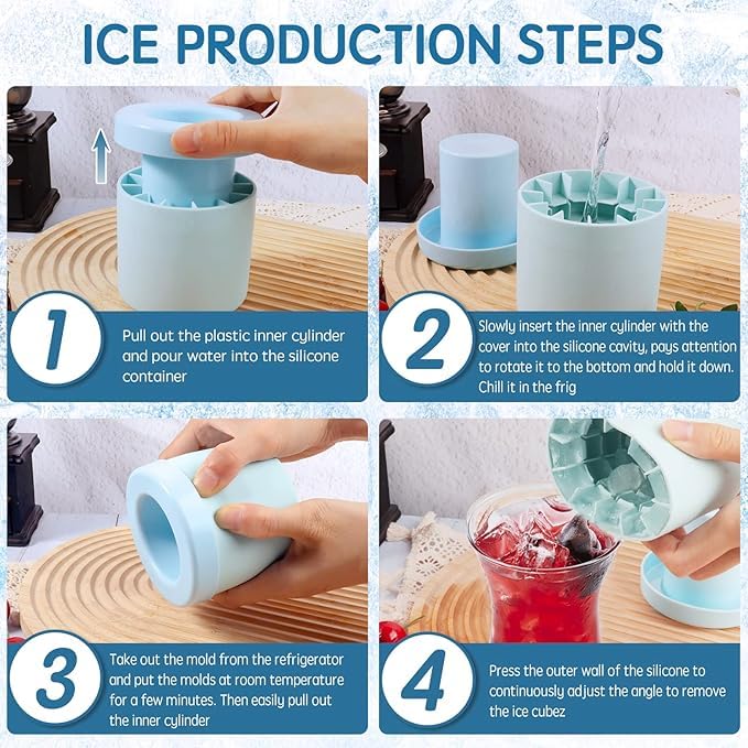 Mini Silicone Ice Cube Tray for Drinks, Cocktails & Iced Coffee