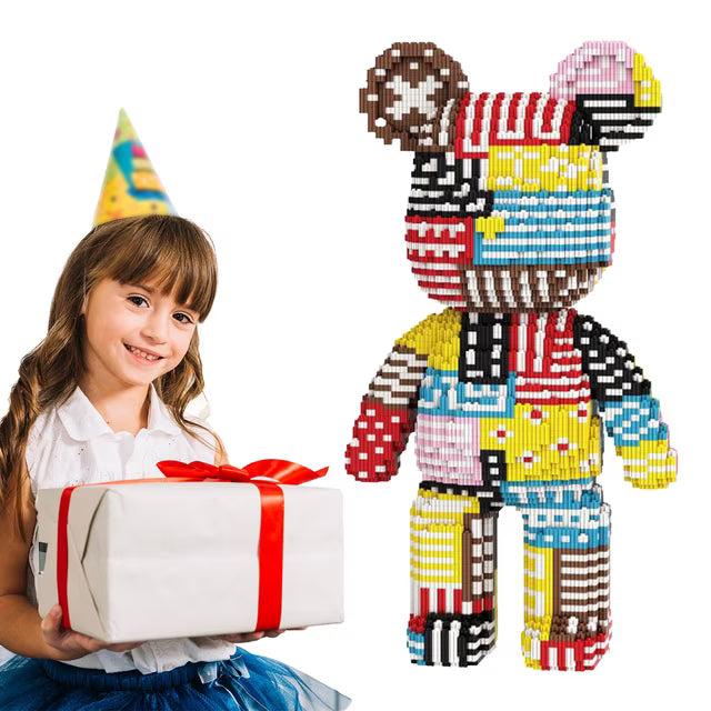 Sanzbae™ Mini Brick Bear Building Kit – Kawaii Collectible Block Toy, DIY Desk Decor, Creative STEM Building Set for Kids, Teens & Adults