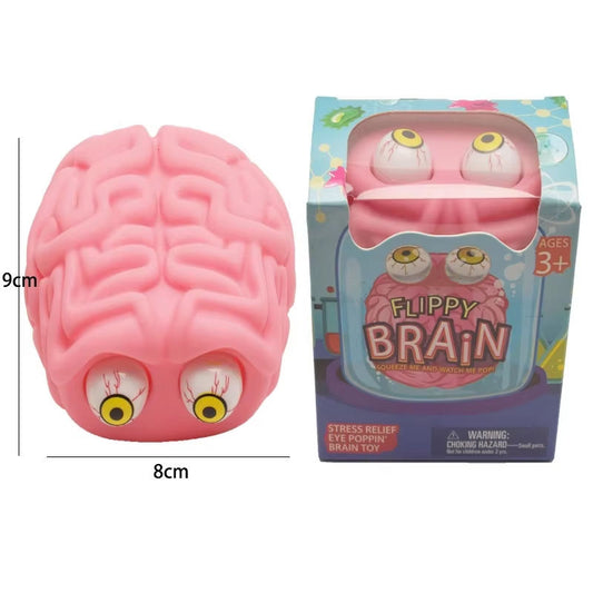 Halloween Eye-Popping Brain Squeeze Toy – Slow Rising Novelty Stress Relief Fidget Toy for Kids & Adults | Funny Halloween Gift