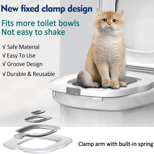 4th Gen Cat Toilet Training Kit – Adjustable Toilet Seat Trainer for Cats