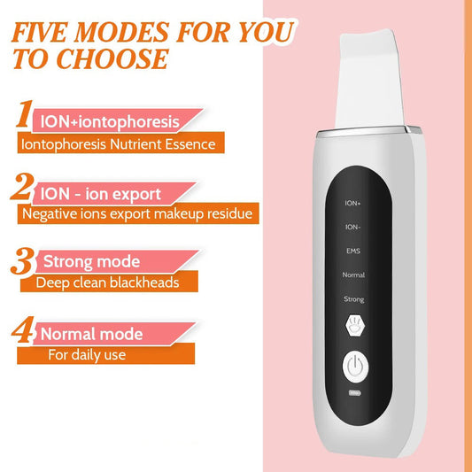 Ultrasonic Skin Scrubber – Electric Pore Cleaner & Facial Skincare Device