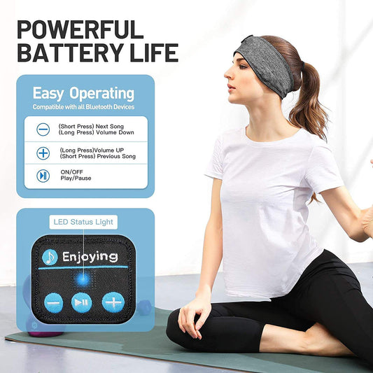 Bluetooth Sleep Headband – Wireless Music Eye Mask & Sports Headphones