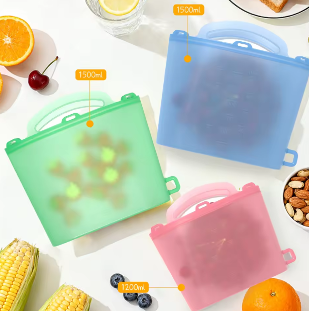 Reusable Silicone Food Bags for Meal Prep, Freezer Storage, Snacks & Produce