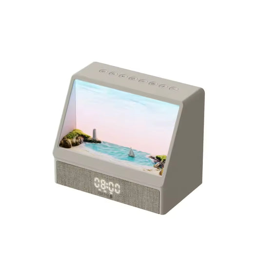 SANZBAE Sunrise Alarm Clock with White Noise, Bluetooth Speaker & Dimmable Lamp