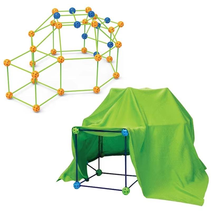 Kids DIY Fort Building Kit – 3D Construction Toy for Castles, Tunnels & Play Tents | STEM Creative Assembly Playhouse Set for Boys & Girls