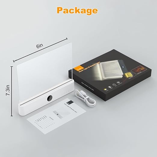 SANZBAE Rechargeable Full Page Book Light with Timer & 3 Color Modes