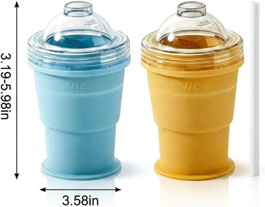 SANZBAE Silicone Ice Cube Maker Cup with Lid