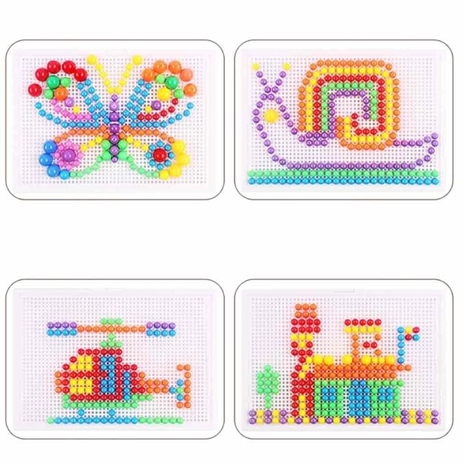 3D Mushroom Peg Board Puzzle Toy for Kids, STEM Learning Activity Set