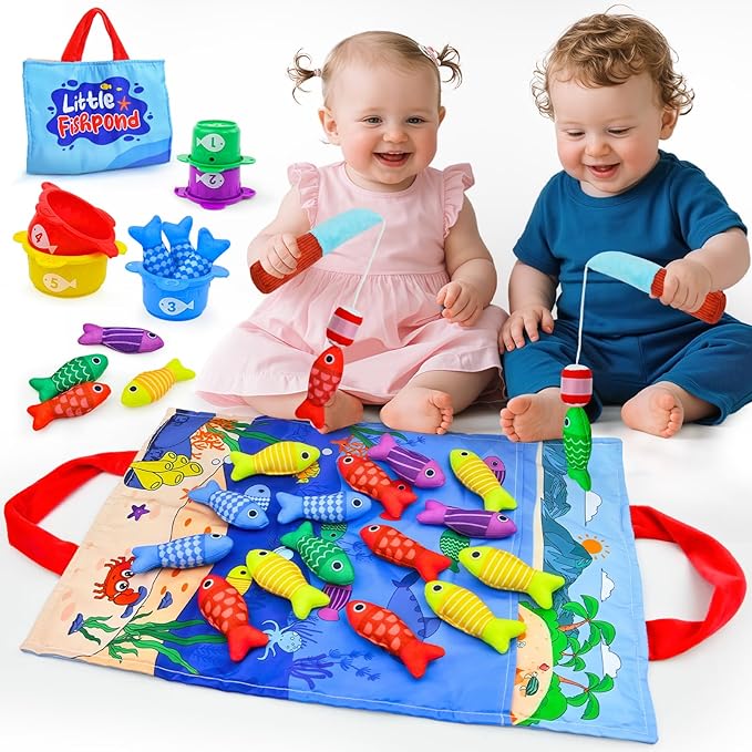 Magnetic Fishing Toy for Toddlers, Number Counting Game with Sea Creatures & Sorting Pond