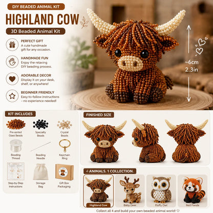 Sanzbae™ DIY 3D Animal Bead Craft Kit for Kids Ages 6-12 | STEM Building Toy, Screen-Free Educational Activity, Creative Arts & Crafts Gift for Boys & Girls
