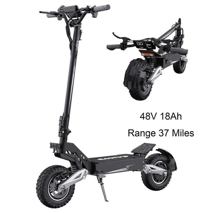 T10 900W Off-Road Electric Scooter for Adults – Foldable All-Terrain E-Scooter with 48V Battery, 11-Inch Tires, Long-Range Commuter Scooter