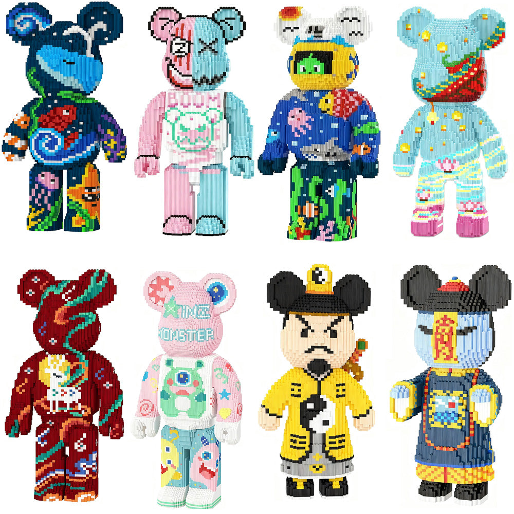 Sanzbae™ Mini Brick Bear Building Kit – Kawaii Collectible Block Toy, DIY Desk Decor, Creative STEM Building Set for Kids, Teens & Adults