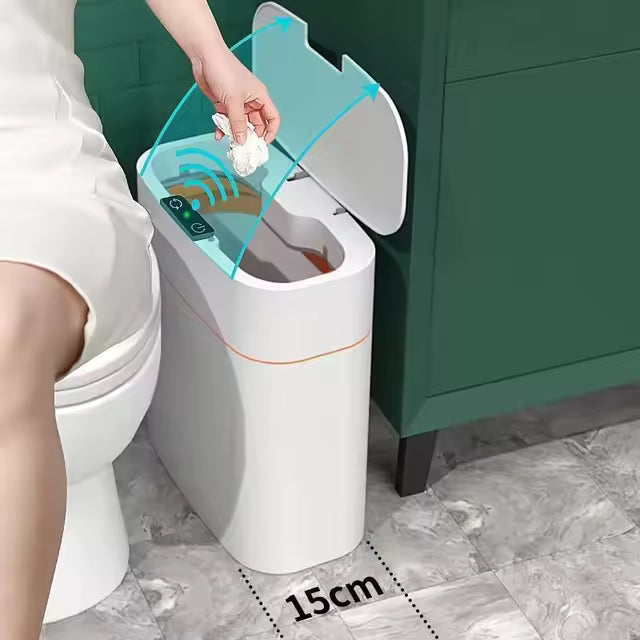 Smart Sensor Trash Can – Automatic Motion Sensor Lid Garbage Bin, Touchless Bathroom & Kitchen Waste Bin, Large Capacity Modern Indoor Trash Can for Home, Bedroom & Office