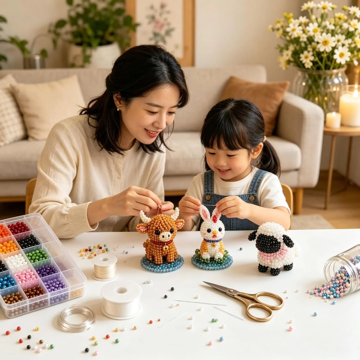 Sanzbae™ DIY 3D Animal Bead Craft Kit for Kids Ages 6-12 | STEM Building Toy, Screen-Free Educational Activity, Creative Arts & Crafts Gift for Boys & Girls