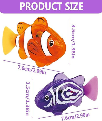 Water-Activated Clownfish Bath Toy, Battery-Powered Swimming Fish Toy for Bathtub & Pool Play