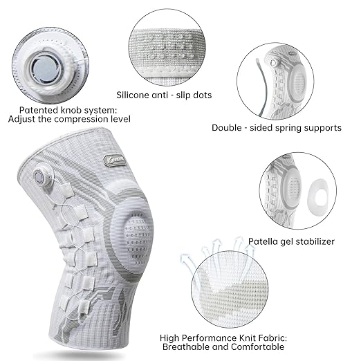 Knee Support Brace for Running, Workouts & Daily Movement with Anti-Slip Compression
