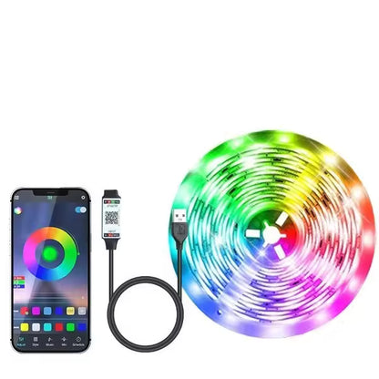 3.28ft USB RGB LED Strip Lights with 24-Key Remote – TV Backlight, DIY Room Decor & Indoor Ambient Lighting