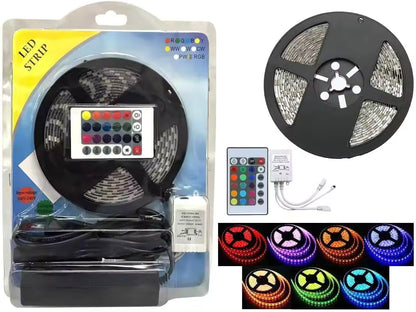3.28ft USB RGB LED Strip Lights with 24-Key Remote – TV Backlight, DIY Room Decor & Indoor Ambient Lighting