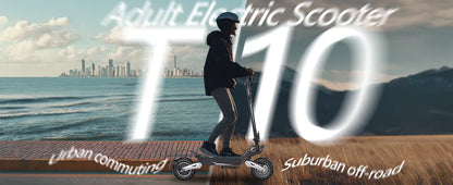 T10 900W Off-Road Electric Scooter for Adults – Foldable All-Terrain E-Scooter with 48V Battery, 11-Inch Tires, Long-Range Commuter Scooter