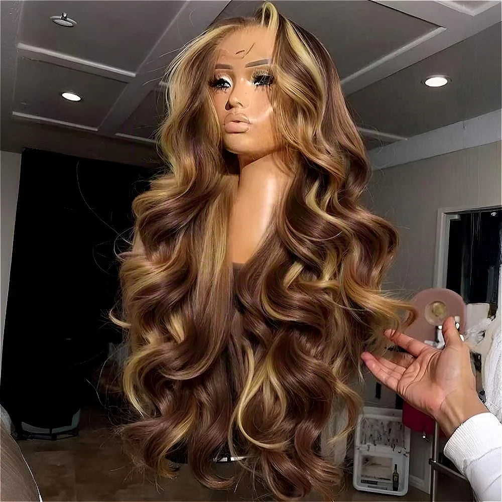 HD Lace Human Hair Wig, Pre-Plucked Lace Front Wig with Baby Hair