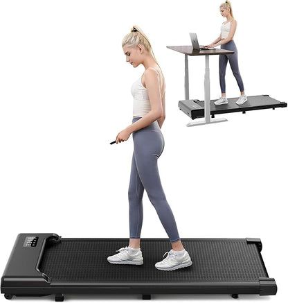 Sanzbae Walking Pad Treadmill for Home Office, Compact Under Desk Treadmill with App Control