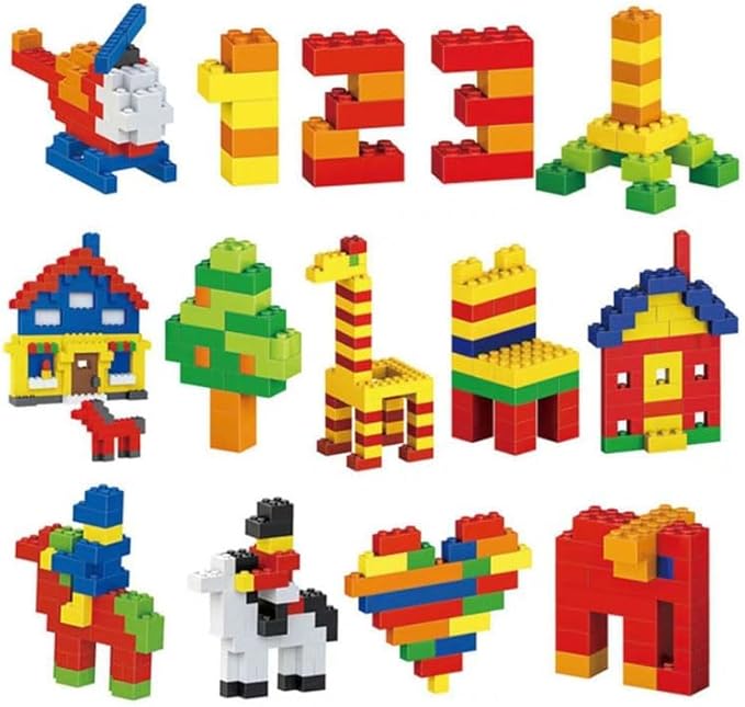 1000 Piece Bulk Building Bricks Set, STEM Construction Toy for Kids