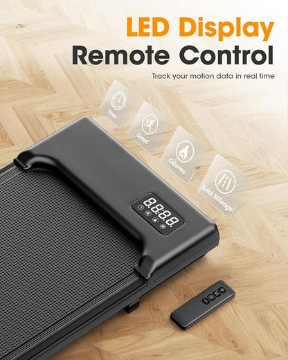 Sanzbae Walking Pad Treadmill for Home Office, Compact Under Desk Treadmill with App Control