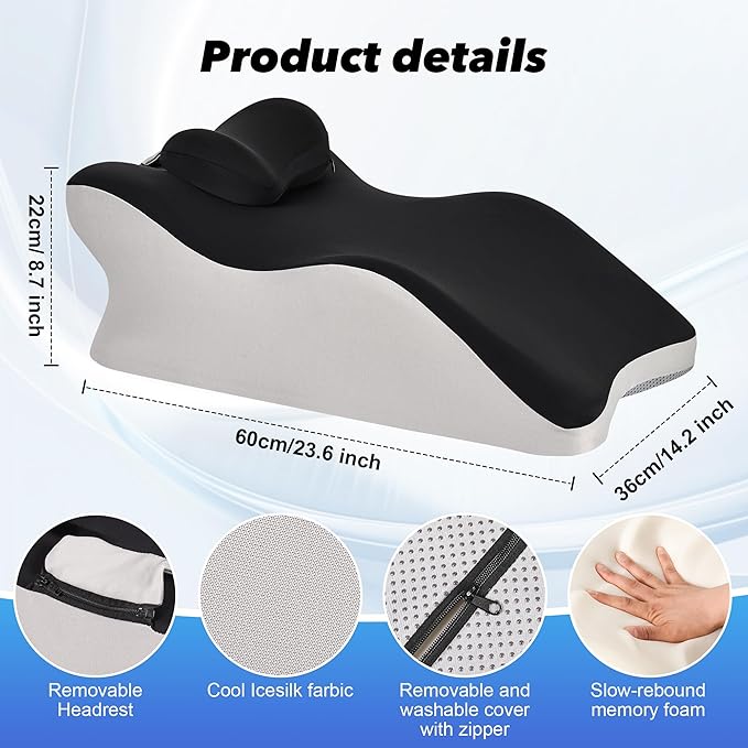 Ergonomic Memory Foam Cushion Pillow for Home, Office & Travel Support