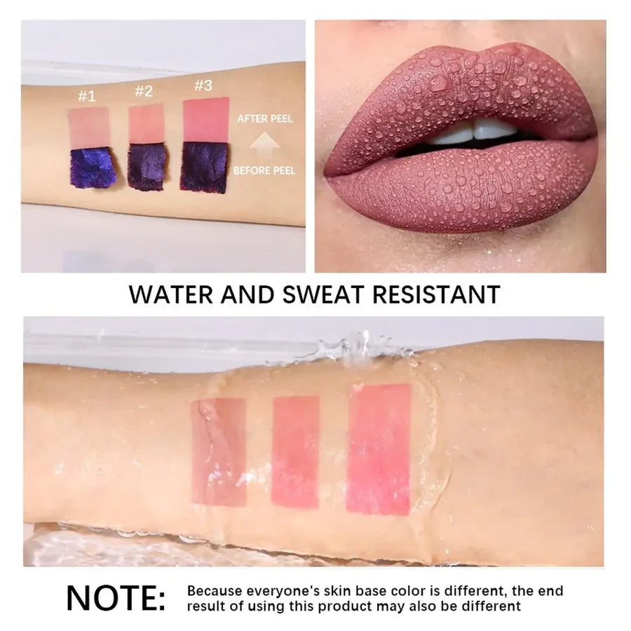 JUJU Dream Peel Off Lip Stain Set, Hydrating Long-Lasting Pink Lip Tint