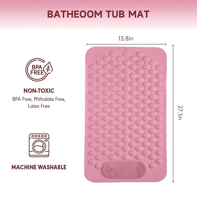 Sanzbae Non Slip Bath Mat for Tub & Shower with 200+ Suction Cups