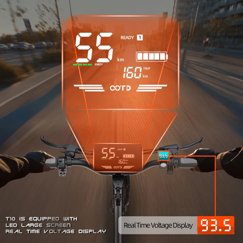 T10 900W Off-Road Electric Scooter for Adults – Foldable All-Terrain E-Scooter with 48V Battery, 11-Inch Tires, Long-Range Commuter Scooter