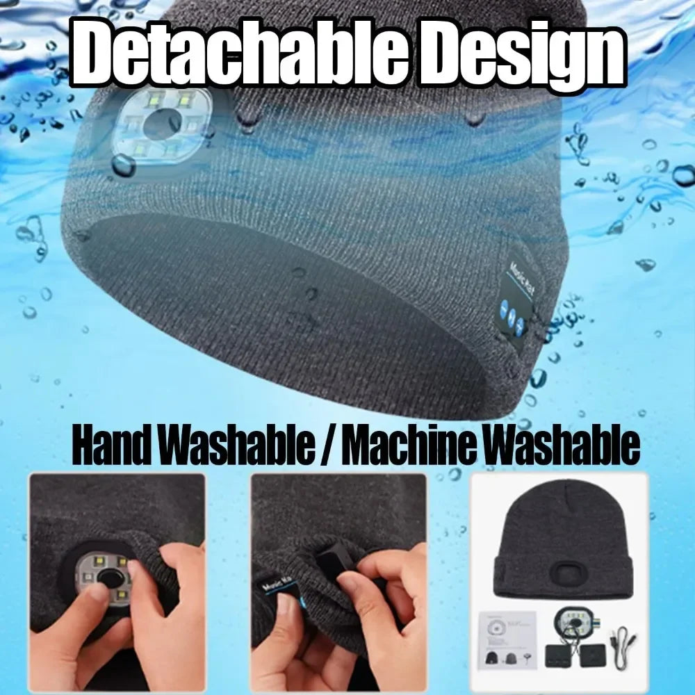 3-in-1 Function Bluetooth Beanie with Light