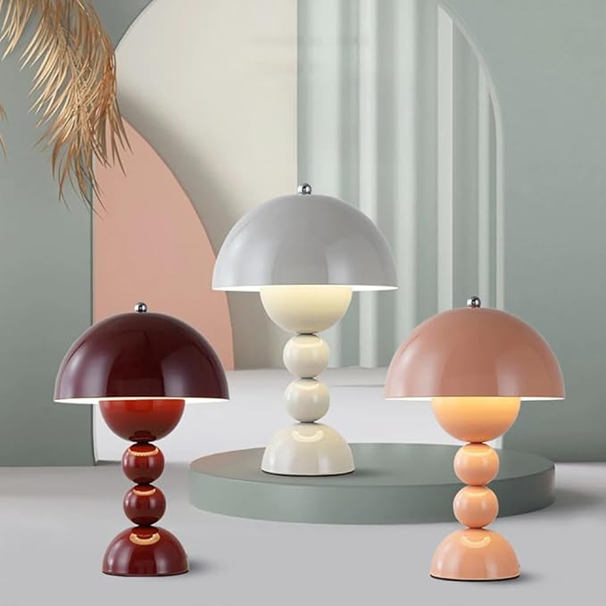 Cordless Rechargeable Table Lamp, Modern Dimmable Touch Bedside Lamp
