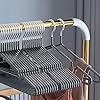 Heavy Duty Metal Hangers, 10 Pack Traceless Non-Slip Clothes Hangers for Closet Organization