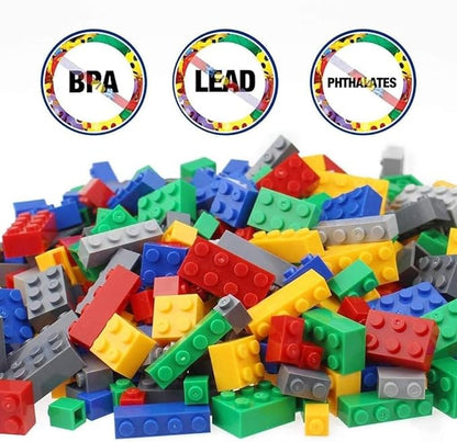 1000 Piece Bulk Building Bricks Set, STEM Construction Toy for Kids