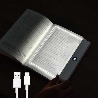 SANZBAE Rechargeable Full Page Book Light with Timer & 3 Color Modes
