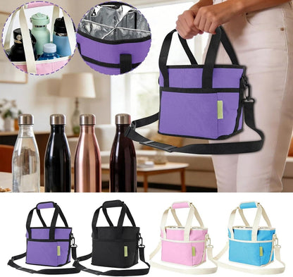 Portable Reusable Drink Carrier, 4 Cup Coffee Holder Tote for Takeout, Office & Travel