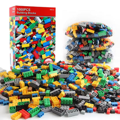 1000 Piece Bulk Building Bricks Set, STEM Construction Toy for Kids