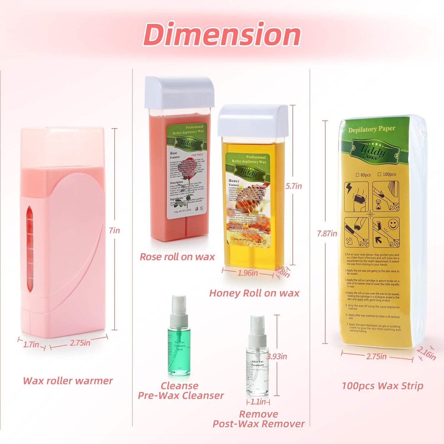 Women’s Electric Wax Heater Kit – Roll-On Sugar Wax Warmer for Face & Body Hair Removal | Smooth Skin Depilatory System (JP Plug)