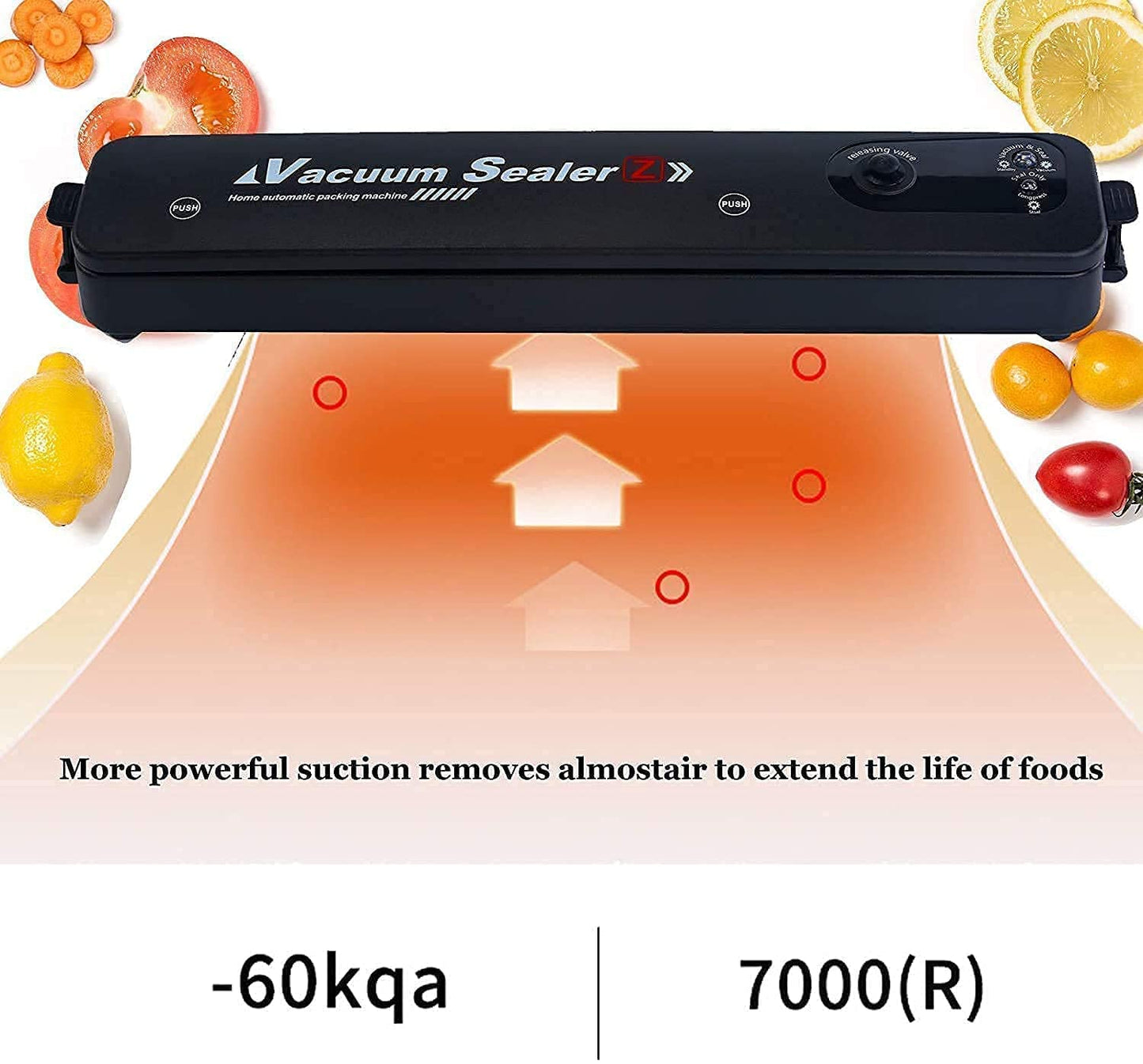 Compact Vacuum Sealer Machine with Bags for Food Storage, Meal Prep & Sous Vide.
