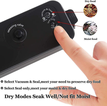 Compact Vacuum Sealer Machine with Bags for Food Storage, Meal Prep & Sous Vide.