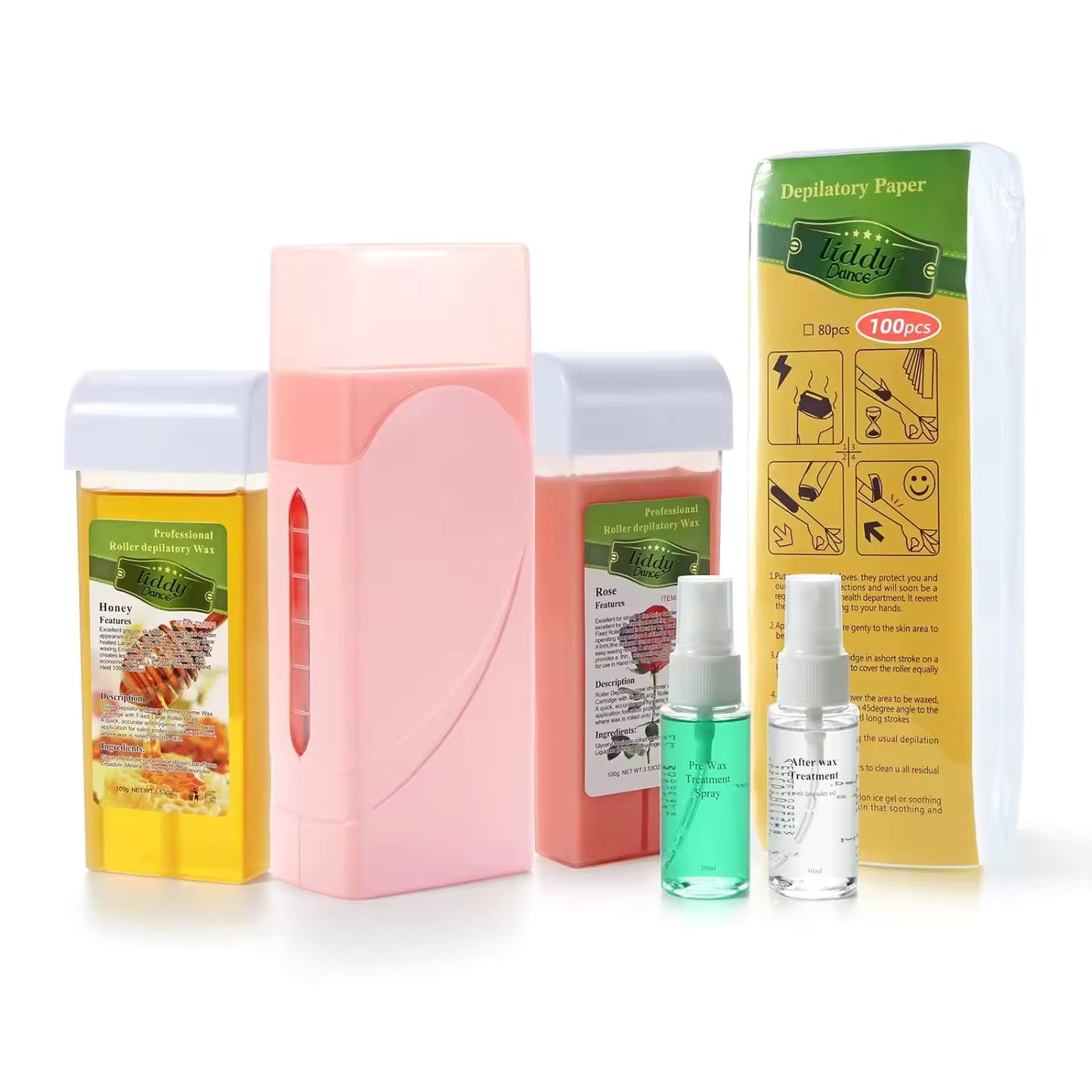 Women’s Electric Wax Heater Kit – Roll-On Sugar Wax Warmer for Face & Body Hair Removal | Smooth Skin Depilatory System (JP Plug)