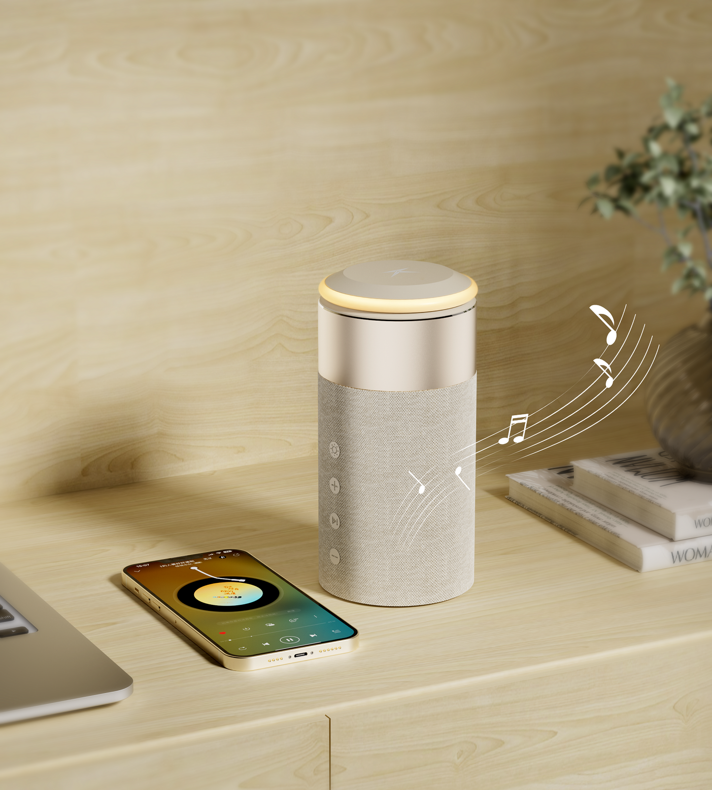 Viral 5-in-1 Smart Desk Gadget – Wireless Charger, Bluetooth Speaker & Night Light