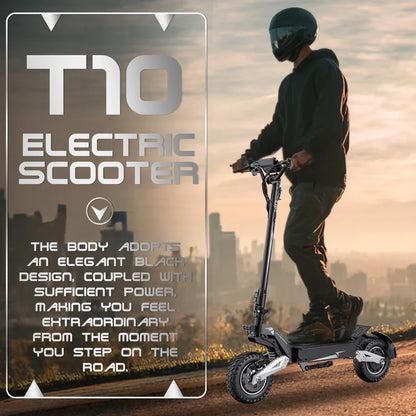 T10 900W Off-Road Electric Scooter for Adults – Foldable All-Terrain E-Scooter with 48V Battery, 11-Inch Tires, Long-Range Commuter Scooter