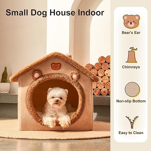 Foldable Cat Cave Bed for Indoor Cats & Small Dogs – Washable Felt Pet House, Modern Enclosed Pet Bed, Calming Cat Hideaway, Portable Puppy Nest