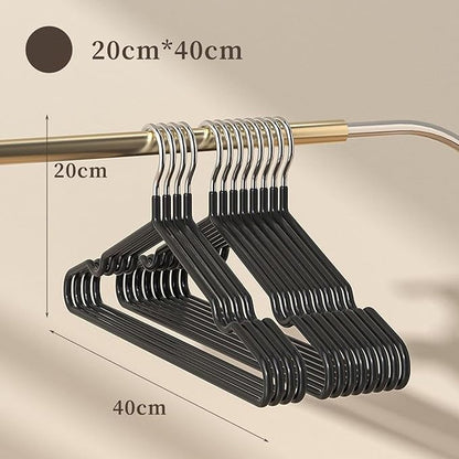 Heavy Duty Metal Hangers, 10 Pack Traceless Non-Slip Clothes Hangers for Closet Organization