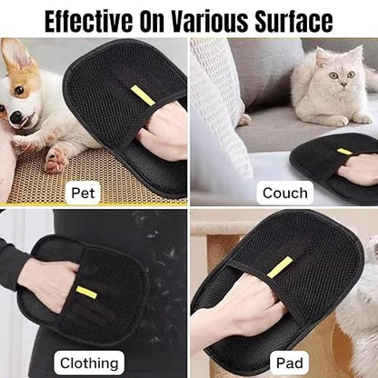 Reusable Pet Hair Remover Glove for Dogs, Cats, Clothes & Furniture