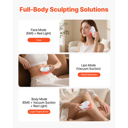Windaily AM-820 Body Sculpting Massager – Cellulite Reduction & Lymphatic Drainage Machine | EMS Face & Body Slimming Device | Cupping & Gua Sha Home Spa Tool | Anti-Aging Skin Tightening Massager (Cordless, Rechargeable)