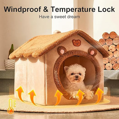 Foldable Cat Cave Bed for Indoor Cats & Small Dogs – Washable Felt Pet House, Modern Enclosed Pet Bed, Calming Cat Hideaway, Portable Puppy Nest
