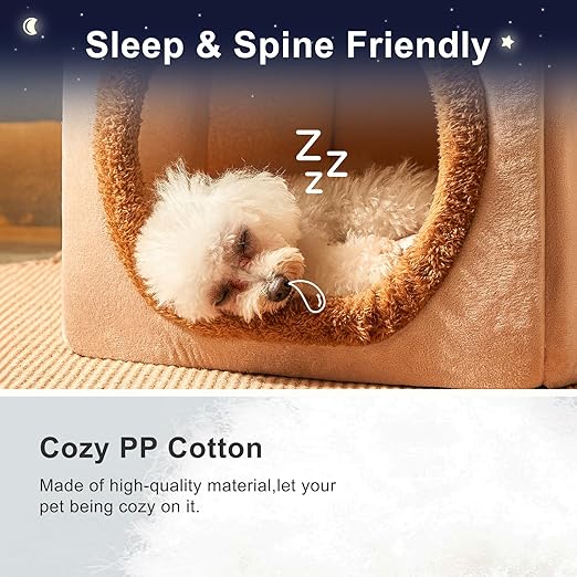 Foldable Cat Cave Bed for Indoor Cats & Small Dogs – Washable Felt Pet House, Modern Enclosed Pet Bed, Calming Cat Hideaway, Portable Puppy Nest
